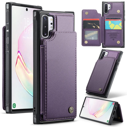 For Samsung Galaxy Note10+ 5G CaseMe C22 Card Slots Holder RFID Anti-theft Phone Case(Purple) - Galaxy Phone Cases by CaseMe | Online Shopping UK | buy2fix