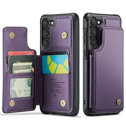 For Samsung Galaxy S23 5G CaseMe C22 Card Slots Holder RFID Anti-theft Phone Case(Purple) - Galaxy S23 5G Cases by CaseMe | Online Shopping UK | buy2fix