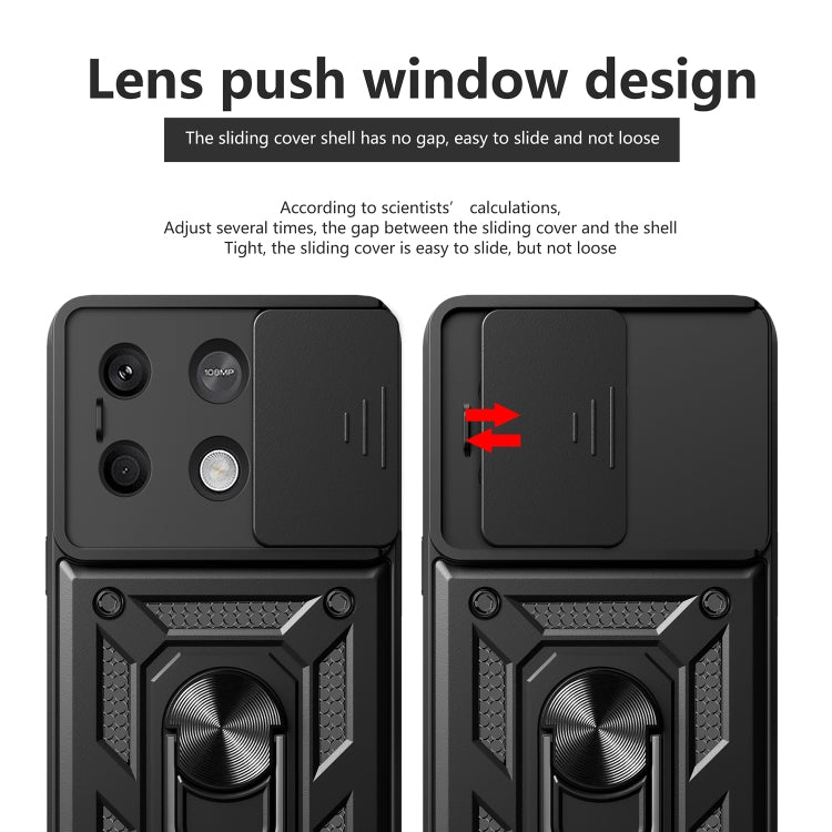 For Xiaomi Redmi Note 13 5G Sliding Camera Cover Design TPU Hybrid PC Phone Case(Black) - Note 13 Cases by buy2fix | Online Shopping UK | buy2fix