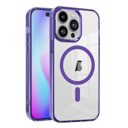 For iPhone 15 Pro Ice Color Magnetic Series PC + Acrylic Magsafe Phone Case(Purple) - iPhone 15 Pro Cases by buy2fix | Online Shopping UK | buy2fix