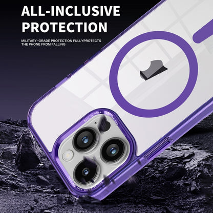 For iPhone 15 Pro Ice Color Magnetic Series PC + Acrylic Magsafe Phone Case(Purple) - iPhone 15 Pro Cases by buy2fix | Online Shopping UK | buy2fix