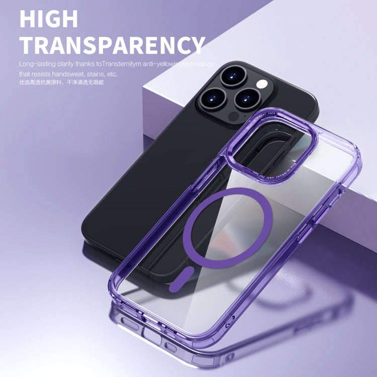 For iPhone 15 Pro Ice Color Magnetic Series PC + Acrylic Magsafe Phone Case(Purple) - iPhone 15 Pro Cases by buy2fix | Online Shopping UK | buy2fix