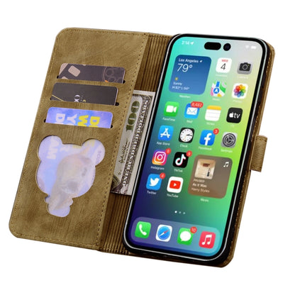 For iPhone 16 Pro Max Cartoon Sakura Cat Embossed Leather Phone Case(Brown) - iPhone 16 Pro Max Cases by buy2fix | Online Shopping UK | buy2fix