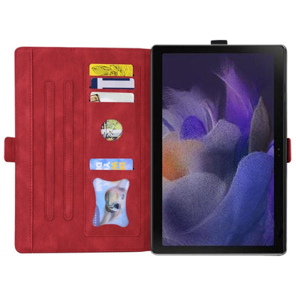 For Samsung Galaxy Tab A9+ Love Butterfly Embossed Leather Tablet Case(Red) - Galaxy Tab A9+ by buy2fix | Online Shopping UK | buy2fix