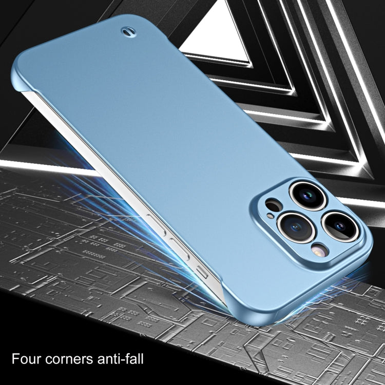 For iPhone 12 Pro Frameless Metallic Paint Hybrid PC Phone Case(Space Silver) - iPhone 12 / 12 Pro Cases by buy2fix | Online Shopping UK | buy2fix