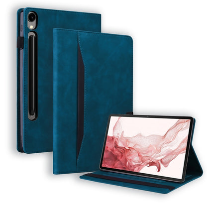 For Samsung Galaxy Tab S9 FE Splicing Shockproof Leather Tablet Case(Blue) - Galaxy Tab S9 FE by buy2fix | Online Shopping UK | buy2fix