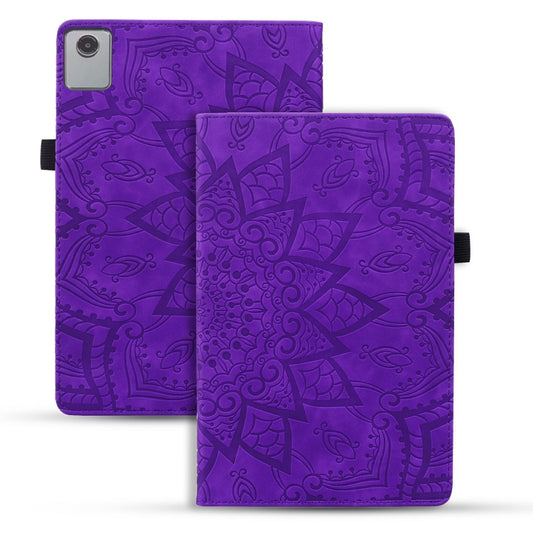 For Lenovo Tab M11 / Xiaoxin Pad 11 2024 Calf Texture Embossed Leather Tablet Case(Purple) - Lenovo by buy2fix | Online Shopping UK | buy2fix