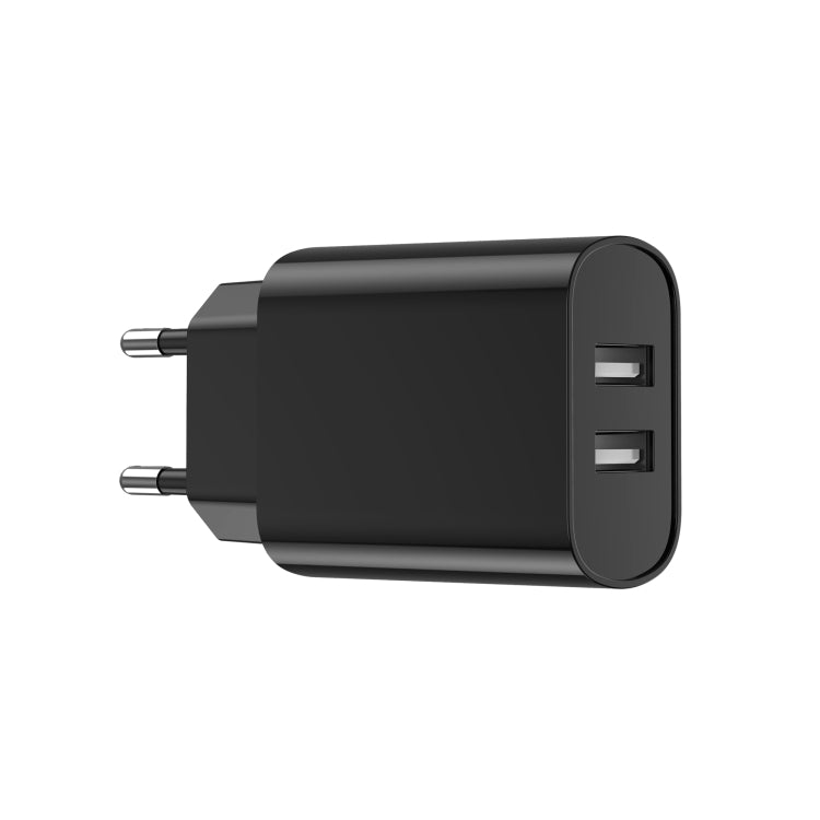 WIWU Wi-U003 Quick Series 2.4A USB-A Dual Port Fast Charger, EU Plug(Black) - USB Charger by WIWU | Online Shopping UK | buy2fix