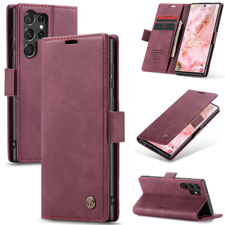 ForSamsung Galaxy S24 Ultra 5G CaseMe 013 Multifunctional Horizontal Flip Leather Phone Case(Wine Red) - Galaxy S24 Ultra 5G Cases by CaseMe | Online Shopping UK | buy2fix