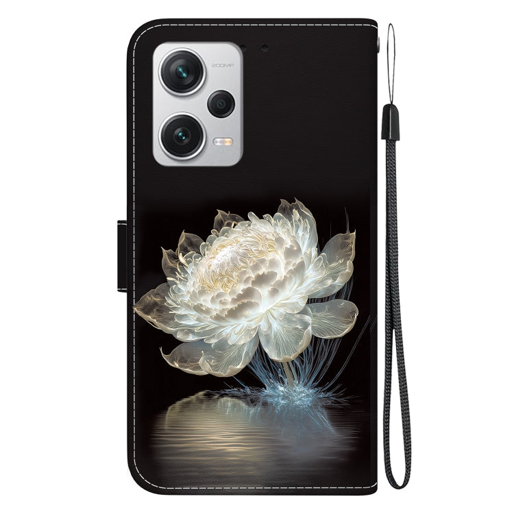 For Xiaomi Redmi Note 12 Pro+ Crystal Texture Colored Drawing Leather Phone Case(Crystal Peony) - Xiaomi Cases by buy2fix | Online Shopping UK | buy2fix