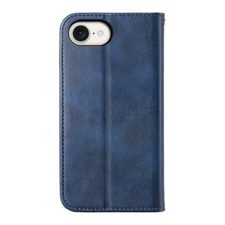 For iPhone SE 2024 Cubic Grid Calf Texture Magnetic Leather Phone Case(Blue) - More iPhone Cases by buy2fix | Online Shopping UK | buy2fix