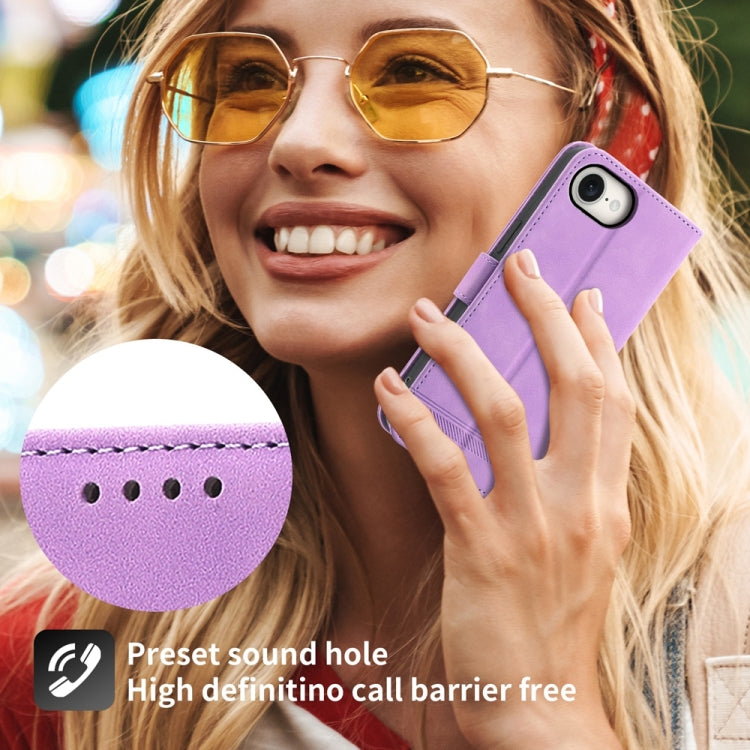 For iPhone SE 2024 Dierfeng Dream Line TPU + PU Leather Phone Case(Purple) - More iPhone Cases by buy2fix | Online Shopping UK | buy2fix