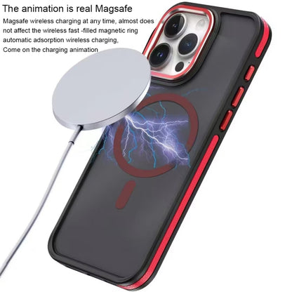 For iPhone 11 Two-color Frosted MagSafe Magnetic Phone Case(Orange) - iPhone 11 Cases by buy2fix | Online Shopping UK | buy2fix