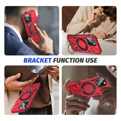 For iPhone 16 Pro Max MagSafe Magnetic Shockproof Phone Case with Ring Holder(Red) - iPhone 16 Pro Max Cases by buy2fix | Online Shopping UK | buy2fix