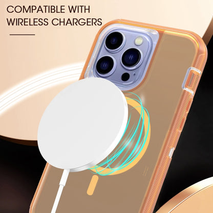 For iPhone 15 Shockproof MagSafe Magnetic Phone Case(Transparent Gold) - iPhone 15 Cases by buy2fix | Online Shopping UK | buy2fix