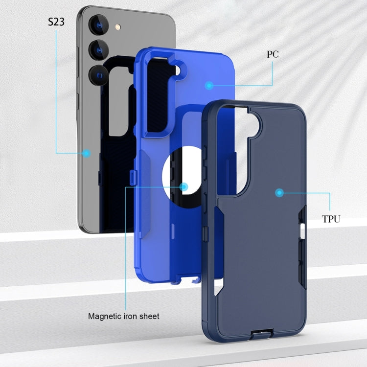 For Samsung Galaxy A03s 2 in 1 Magnetic PC + TPU Phone Case(Royal Blue+Dark Blue) - Galaxy S23 5G Cases by buy2fix | Online Shopping UK | buy2fix