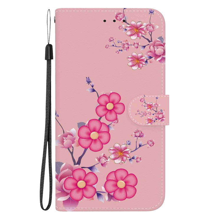 For Samsung Galaxy S23 Ultra 5G Crystal Texture Colored Drawing Leather Phone Case(Cherry Blossoms) - Galaxy S23 Ultra 5G Cases by buy2fix | Online Shopping UK | buy2fix