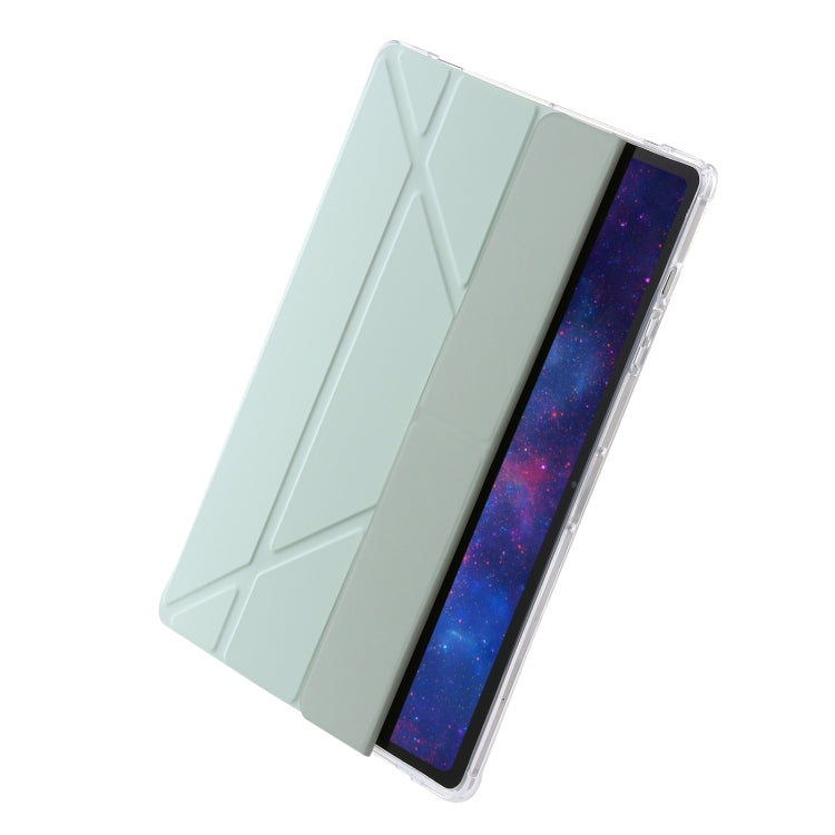 For Samsung Galaxy Tab S9 Clear Acrylic Deformation Leather Tablet Case(Green) - Galaxy Tab S9 Cases by buy2fix | Online Shopping UK | buy2fix