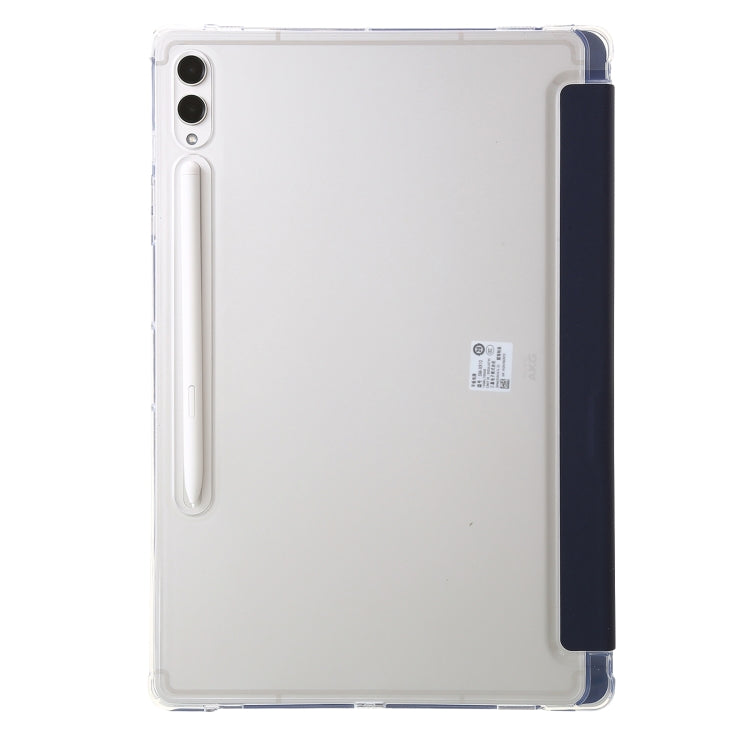 For Samsung Galaxy Tab S9+ Clear Acrylic Deformation Leather Tablet Case(Dark Blue) - Galaxy Tab S9+ Cases by buy2fix | Online Shopping UK | buy2fix