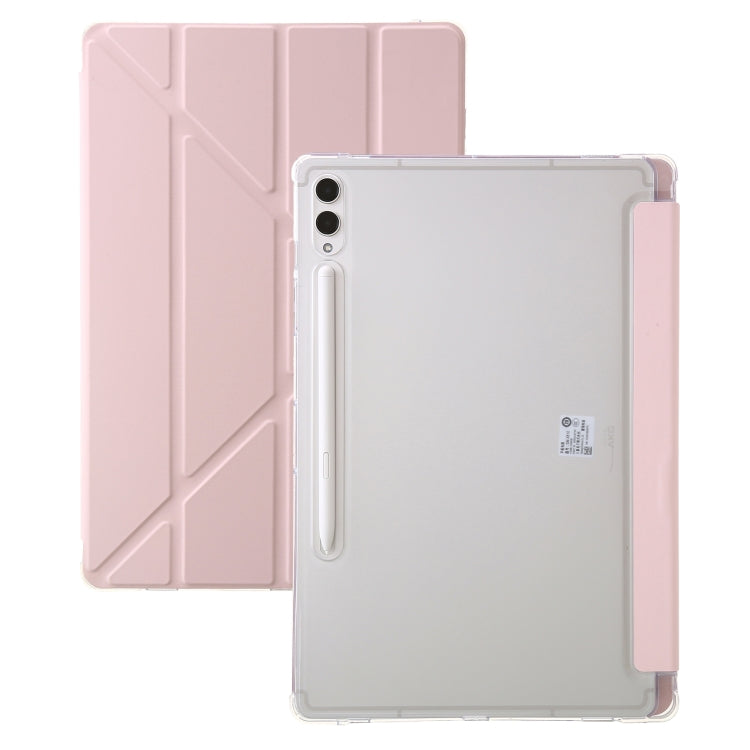 For Samsung Galaxy Tab S9 FE+ Clear Acrylic Deformation Leather Tablet Case(Pink) - Galaxy Tab S9 FE+ by buy2fix | Online Shopping UK | buy2fix