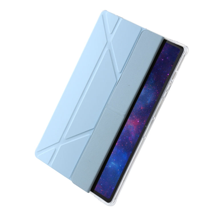 For Samsung Galaxy Tab S9 FE+ Clear Acrylic Deformation Leather Tablet Case(Ice Blue) - Galaxy Tab S9 FE+ by buy2fix | Online Shopping UK | buy2fix