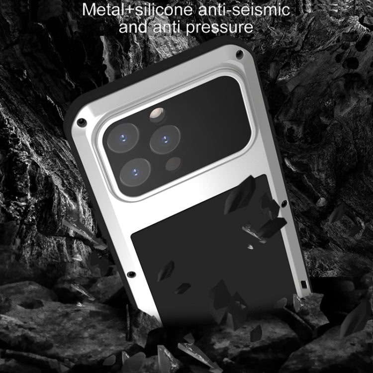 For iPhone 15 Pro Max LOVE MEI Metal Shockproof Life Waterproof Dustproof Phone Case(White) - iPhone 15 Pro Max Cases by LOVE MEI | Online Shopping UK | buy2fix