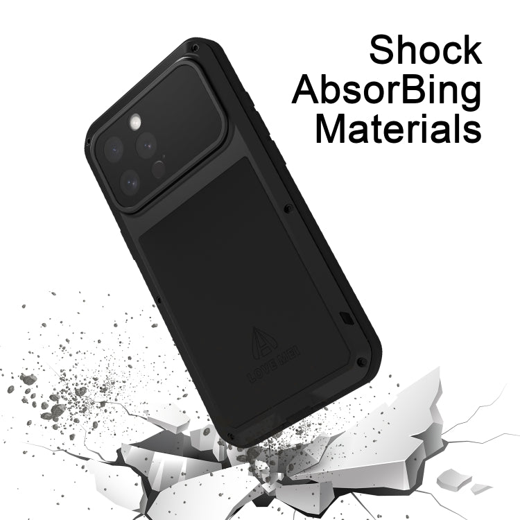 For iPhone 16 Pro Max LOVE MEI Metal Shockproof Life Waterproof Dustproof Phone Case(Army Green) - iPhone 16 Pro Max Tempered Glass by LOVE MEI | Online Shopping UK | buy2fix