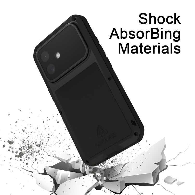 For iPhone 16 LOVE MEI Metal Shockproof Life Waterproof Dustproof Phone Case(Yellow) - iPhone 16 Cases by LOVE MEI | Online Shopping UK | buy2fix