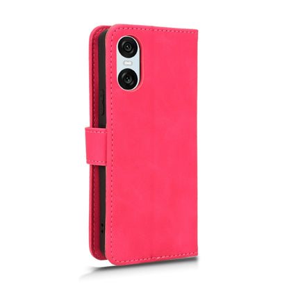 For Sony Xperia 10 VI 2024 Skin Feel Magnetic Flip Leather Phone Case(Rose Red) - Sony Cases by buy2fix | Online Shopping UK | buy2fix