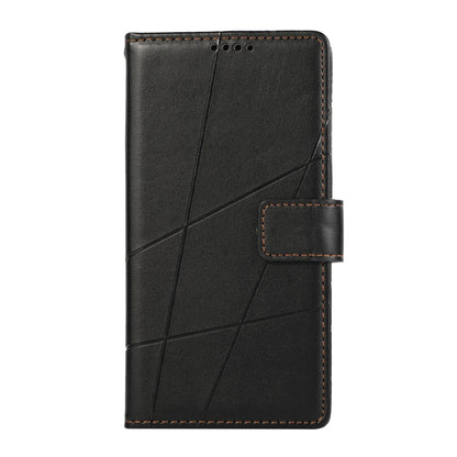 For OnePlus 11 PU Genuine Leather Texture Embossed Line Phone Case(Black) - OnePlus Cases by buy2fix | Online Shopping UK | buy2fix