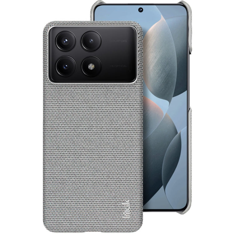 For Xiaomi Poco X6 Pro 5G/Redmi K70E 5G imak Ruiyi Series Cloth Texture PU + PC Phone Case(Light Grey) - K70E Cases by imak | Online Shopping UK | buy2fix