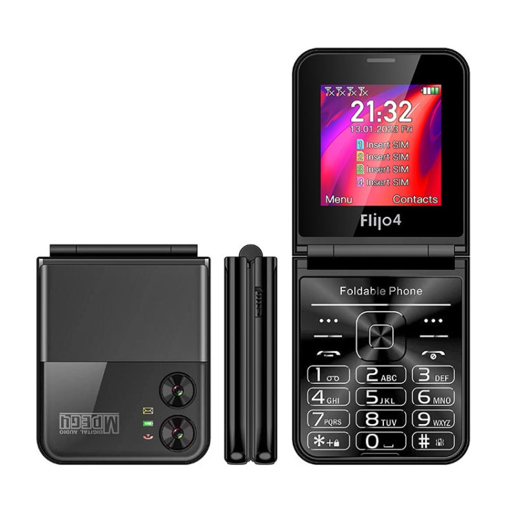 UNIWA F265 Flip Style Phone, 2.55 inch Mediatek MT6261D, FM, 4 SIM Cards, 21 Keys(Gold) - UNIWA by UNIWA | Online Shopping UK | buy2fix