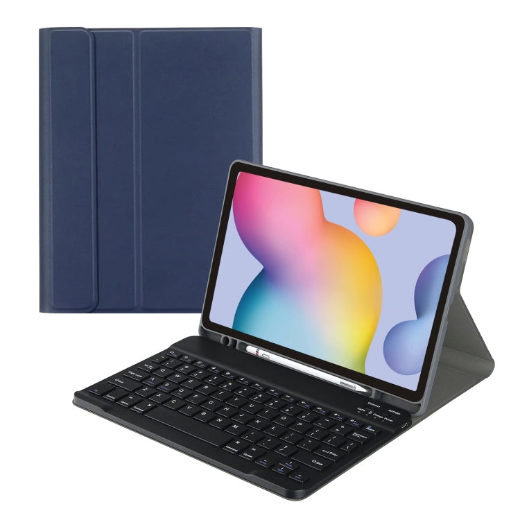 For Samsung Galaxy Tab A9+ Square Cap Bluetooth Keyboard Leather Case with Pen Slot(Dark Blue) - Samsung Keyboard by buy2fix | Online Shopping UK | buy2fix