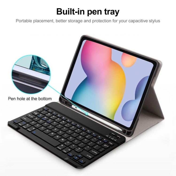 For Samsung Galaxy Tab A9+ Square Cap Bluetooth Keyboard Leather Case with Pen Slot(Dark Green) - Samsung Keyboard by buy2fix | Online Shopping UK | buy2fix
