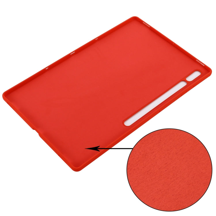 For Samsung Galaxy Tab S9 Ultra Pure Color Liquid Silicone Shockproof Tablet Case(Red) - Galaxy Tab S9 Ultra Cases by buy2fix | Online Shopping UK | buy2fix