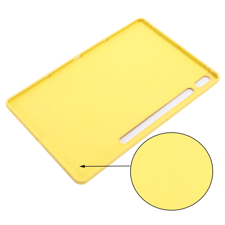 For Samsung Galaxy Tab S9 FE+ Pure Color Liquid Silicone Shockproof Tablet Case(Yellow) - Galaxy Tab S9 FE+ by buy2fix | Online Shopping UK | buy2fix