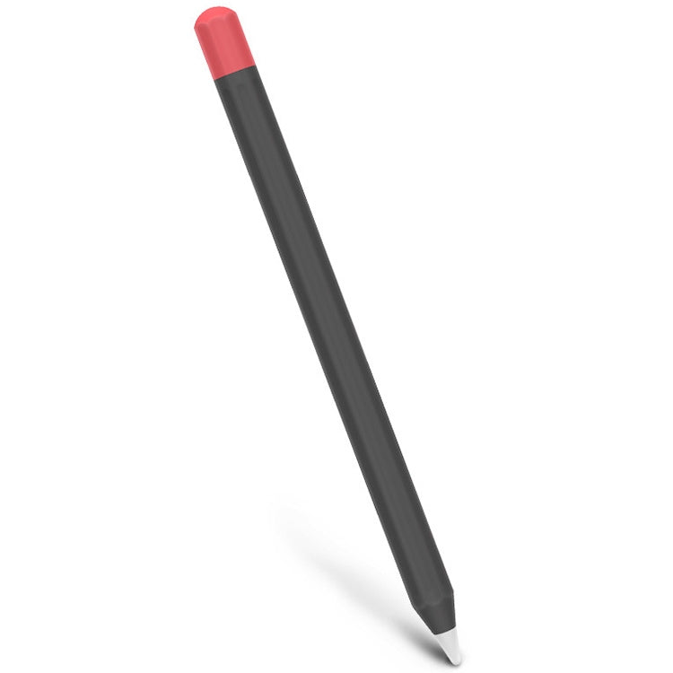 For Apple Pencil 1 Stylus Touch Pen Split Contrast Color Silicone Protective Case(Classic Red and Black) - Pencil Accessories by buy2fix | Online Shopping UK | buy2fix