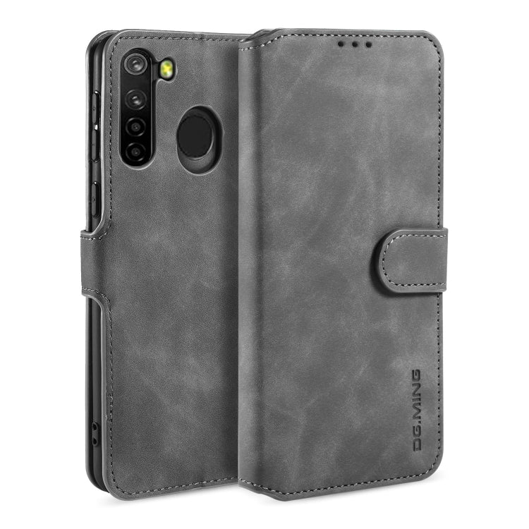 For Samsung Galaxy A21 (EU Version) DG.MING Retro Oil Side Horizontal Flip Case(Grey) - Galaxy Phone Cases by DG.MING | Online Shopping UK | buy2fix