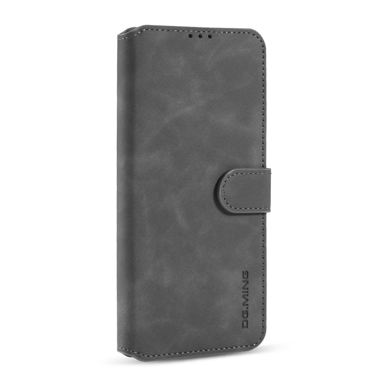 For Xiaomi Redmi 10X 4G / Redmi Note 9 DG.MING Retro Oil Side Horizontal Flip Case(Grey) - Xiaomi Cases by DG.MING | Online Shopping UK | buy2fix