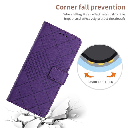 For Samsung Galaxy S23 FE 5G Rhombic Grid Texture Leather Phone Case(Purple) - Galaxy S23 FE 5G Cases by buy2fix | Online Shopping UK | buy2fix