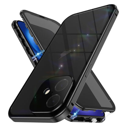 For iPhone 16 Plus Anti-peeping Magnetic Double-sided Tempered Glass Phone Case(Black) - iPhone 16 Plus Cases by buy2fix | Online Shopping UK | buy2fix