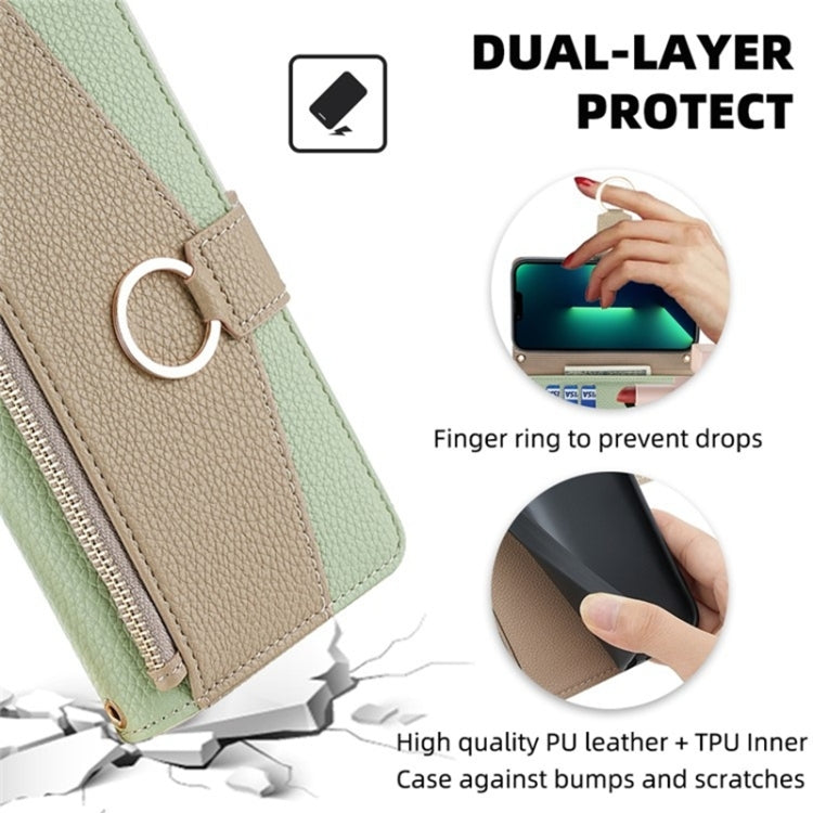 For Samsung Galaxy S21 Ultra 5G Crossbody Litchi Texture Leather Phone Case(Green) - Galaxy S21 Ultra 5G Cases by buy2fix | Online Shopping UK | buy2fix