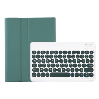 For Samsung Galaxy Tab A9+ X210/X215/X215 YA09B Candy Color TPU Round Keycap Bluetooth Keyboard Leather Case with Pen Slot(Dark Green) - Samsung Keyboard by buy2fix | Online Shopping UK | buy2fix