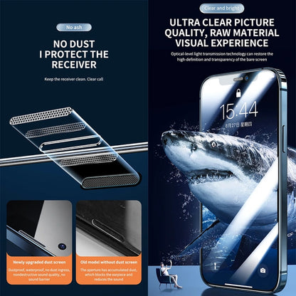 For iPhone 15 Pro Max Anti-peeping Fast Attach Dust-proof Anti-static Tempered Glass Film - iPhone 15 Pro Max Tempered Glass by buy2fix | Online Shopping UK | buy2fix