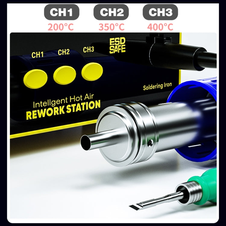 Mechanic 861DS 2 in 1 Dual Function Hot Air Gun Electric Soldering Iron Rework Station, Plug:EU - Soldering Iron Set by MECHANIC | Online Shopping UK | buy2fix