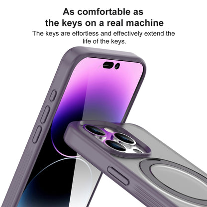 For iPhone 15 Pro Mutural MagSafe Magnetic Holder Phone Case(Dark Purple) - iPhone 15 Pro Cases by Mutural | Online Shopping UK | buy2fix