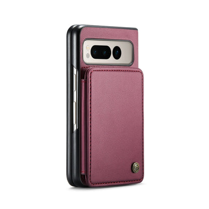 For Google Pixel Fold CaseMe C22 PC+TPU Business Style RFID Anti-theft Leather Phone Case(Wine Red) - Google Cases by CaseMe | Online Shopping UK | buy2fix