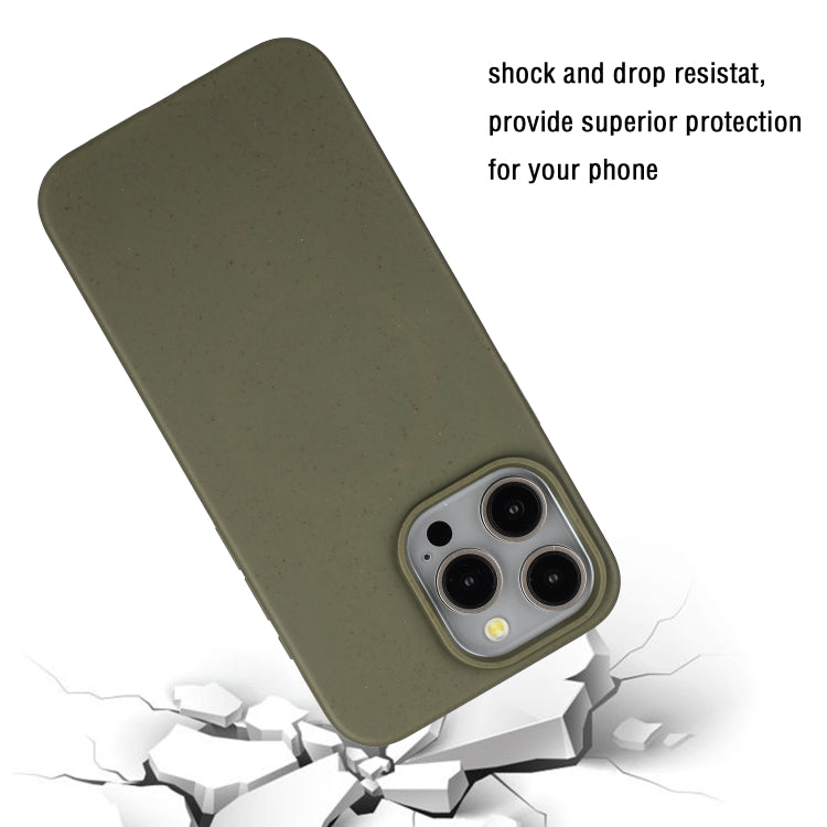 For iPhone 14 Pro Wheat MagSafe Magnetic Straw Material + TPU Phone Case(Army Green) - iPhone 14 Pro Cases by buy2fix | Online Shopping UK | buy2fix