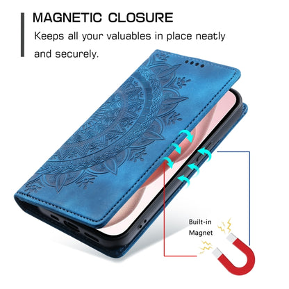 For iPhone 16 Pro Max Totem Embossed Magnetic Leather Phone Case(Blue) - iPhone 16 Pro Max Cases by buy2fix | Online Shopping UK | buy2fix