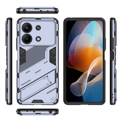 For Xiaomi Redmi Note 13R Pro 5G Punk Armor 2 in 1 PC + TPU Phone Case with Holder(Grey) - Xiaomi Cases by buy2fix | Online Shopping UK | buy2fix